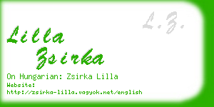 lilla zsirka business card